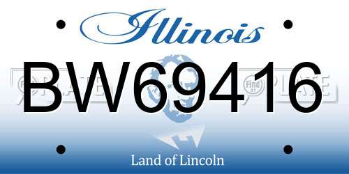 BW69416 Illinois License Plate
