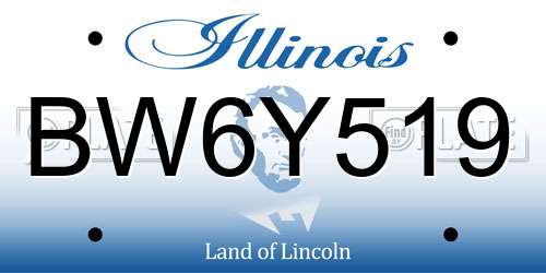 BW6Y519 Illinois License Plate