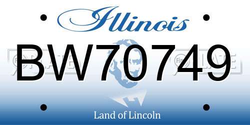 BW70749 Illinois License Plate