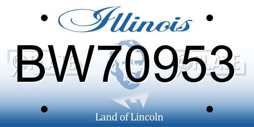 BW70953 Illinois License Plate