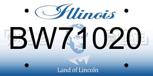 BW71020 Illinois License Plate