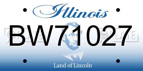 BW71027 Illinois License Plate