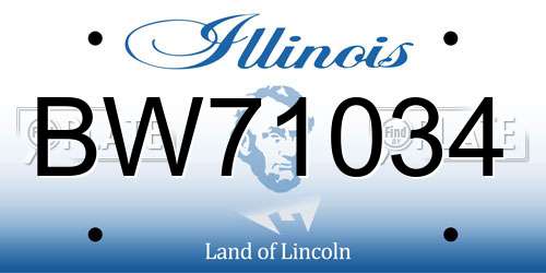 BW71034 Illinois License Plate