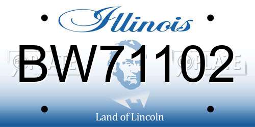 BW71102 Illinois License Plate