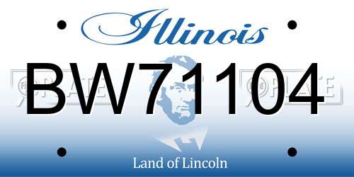 BW71104 Illinois License Plate