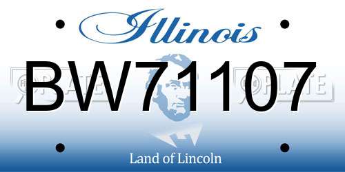BW71107 Illinois License Plate