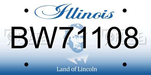 BW71108 Illinois License Plate
