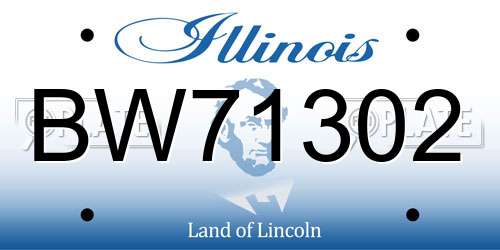 BW71302 Illinois License Plate