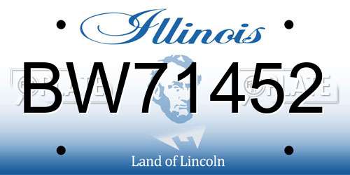 BW71452 Illinois License Plate