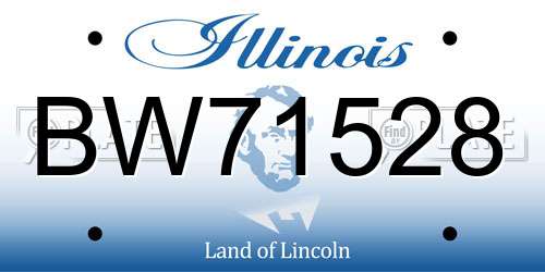 BW71528 Illinois License Plate