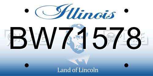 BW71578 Illinois License Plate
