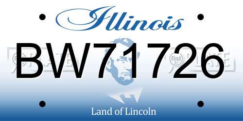 BW71726 Illinois License Plate