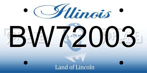 BW72003 Illinois License Plate
