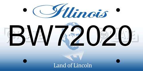 BW72020 Illinois License Plate
