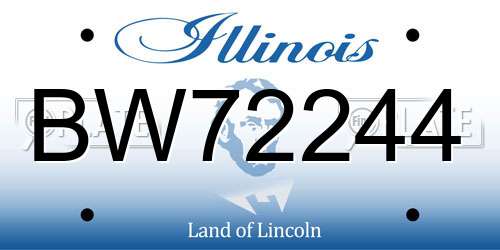 BW72244 Illinois License Plate