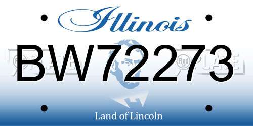 BW72273 Illinois License Plate