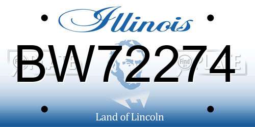 BW72274 Illinois License Plate