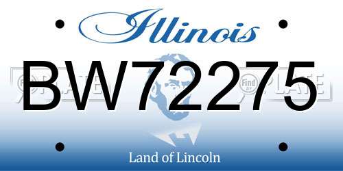 BW72275 Illinois License Plate