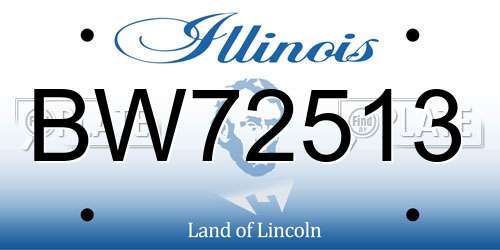 BW72513 Illinois License Plate