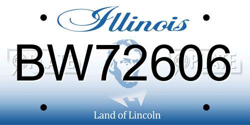 BW72606 Illinois License Plate