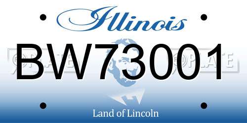 BW73001 Illinois License Plate