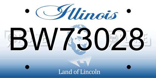 BW73028 Illinois License Plate