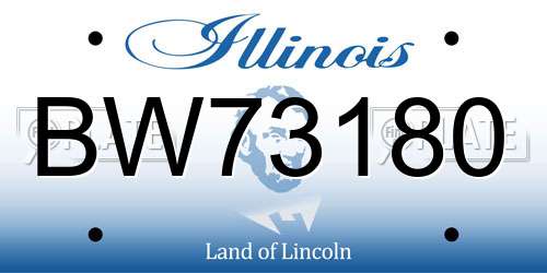 BW73180 Illinois License Plate