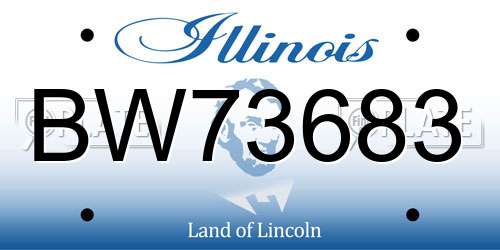 BW73683 Illinois License Plate