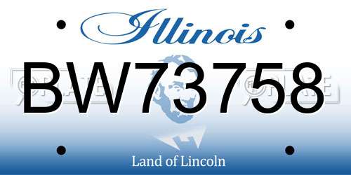 BW73758 Illinois License Plate
