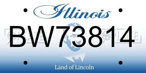 BW73814 Illinois License Plate