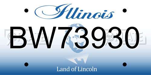 BW73930 Illinois License Plate