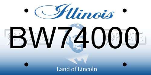 BW74000 Illinois License Plate