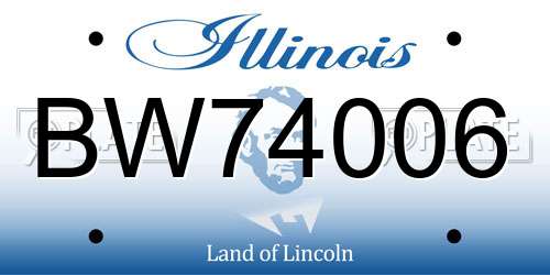 BW74006 Illinois License Plate