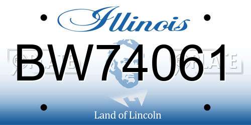 BW74061 Illinois License Plate