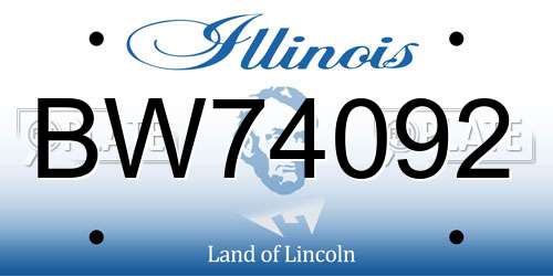 BW74092 Illinois License Plate