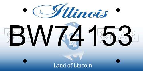 BW74153 Illinois License Plate
