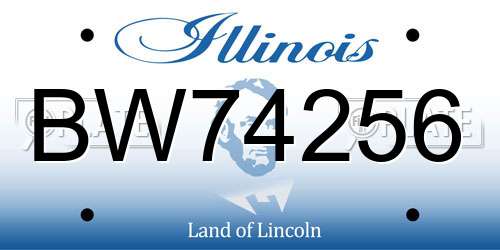 BW74256 Illinois License Plate