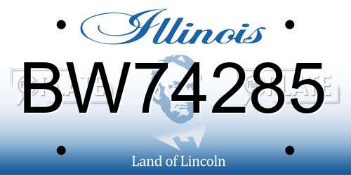 BW74285 Illinois License Plate