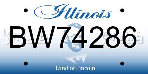 BW74286 Illinois License Plate