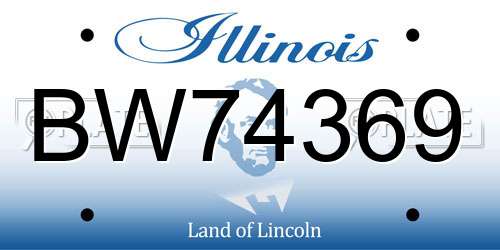 BW74369 Illinois License Plate