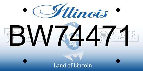 BW74471 Illinois License Plate
