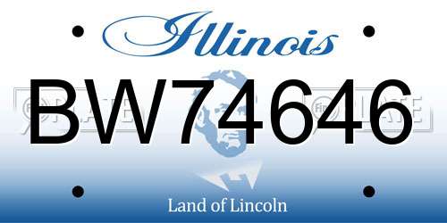 BW74646 Illinois License Plate