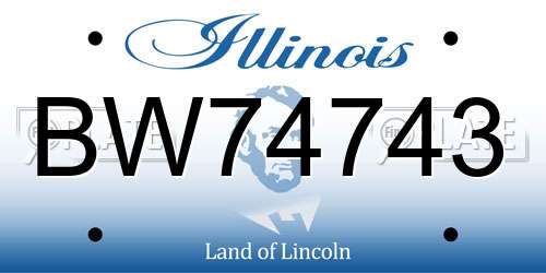 BW74743 Illinois License Plate