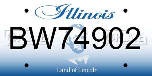BW74902 Illinois License Plate