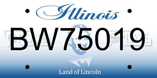 BW75019 Illinois License Plate