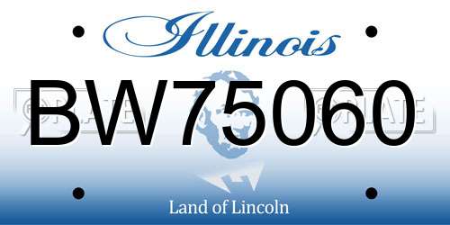 BW75060 Illinois License Plate