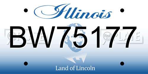 BW75177 Illinois License Plate