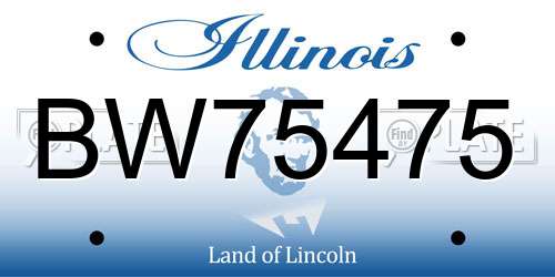 BW75475 Illinois License Plate