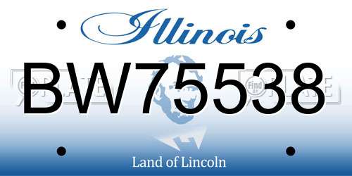 BW75538 Illinois License Plate