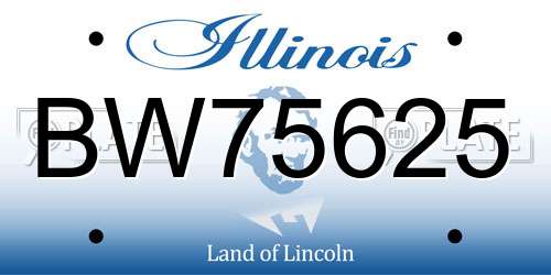 BW75625 Illinois License Plate